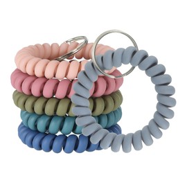 PATIKIL Wrist Coil Key Chain, 6Pcs Stretchable Spiral Wristband Key Holder Flexible Wristlet Key Ring for Sauna Pool Gym ID Badge Outdoor Sports