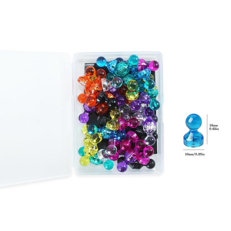 Wukong 10×16mm Small Magnets Strong, 56 Pack Fridge Magnets Whiteboard