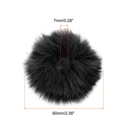 PATIKIL Furry Microphone Windscreen 7mm x 60mm Mic Cover Windshield for Indoor Outdoor Microphone Black