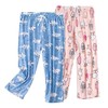 ENJOYNIGHT Women's Capri Pajama Pants Cotton Lounge Bottoms Print Sleep