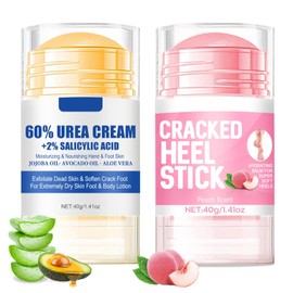 2pcs 60% Urea Hydrating and Anti-Cracking Foot Cream, 2025 Upgraded Moisturising and Relieves Cracking and Dryness Foot Cream for Dry Cracked Feet, Hands（aloe peach）
