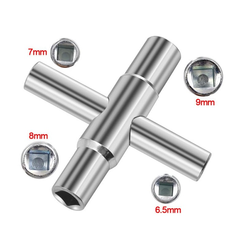 SKIPTHYBER Square Key, Wrench, Multifunctional Cross Key, 4-Way Inner Dimensions