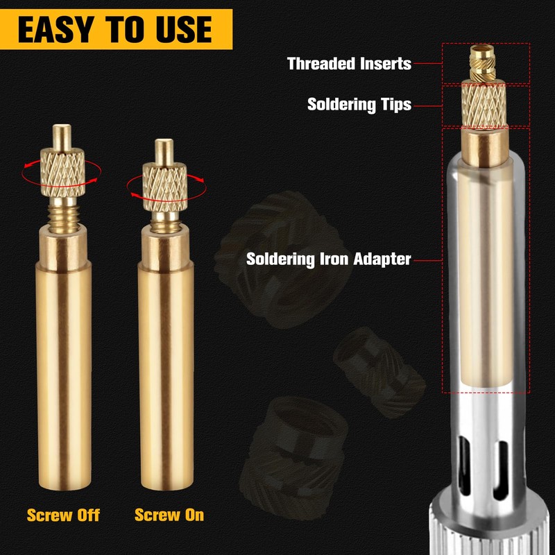LEONTOOL 307pcs Threaded Inserts Assortment Kit, M2 M2.5 M3 M4