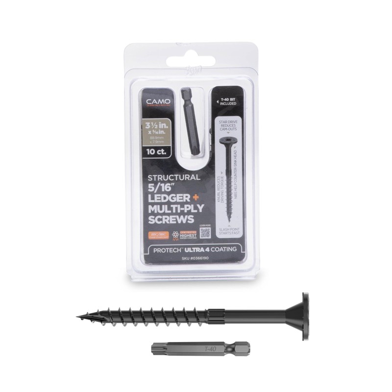 5/16" Ledger + Multi-Ply Flat Head Structural Screw - 3-1/2"