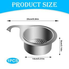 Swan Sink Strainer Basket, Stainless Steel Swan Sink Strainer Basket,Kitchen Sink Drain Basket,Kitchen Triangular Sink Filter for Filter Kitchen Waste and Wash Vegetables，for Faucet Fits All Sink
