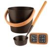 Macteyia Sauna Bucket and Ladle Set with Bamboo Handle and