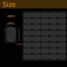 Clear Double Column Shakers Dots Set of 480 Strong Double Sided Removable No Trace Fit Wall Mounted and Crafts (Size:0.5x0.3")