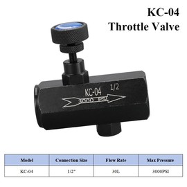 1/2" KC-04 Flow Control Throttle Check Valve Carbon Steel Hydraulic One-Way Valve 3000PSI