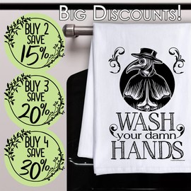 Wash Your Hands - Funny Kitchen Towels Decorative Dish Towels with Sayings, Funny Housewarming Kitchen Gifts - Multi-Use Cute Kitchen Towels - Funny Gifts for Women