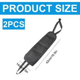 Pack of 2 Car Organiser, Car Storage Bag, Mesh Pockets, Car Seat Side Organiser, Foldable Multifunctional Car Seat Hanging Bag, Car Gadgets with Multiple Pockets for Truck, Van, SUV, Black