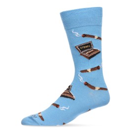 MeMoi Smoker's Delight Cigar Rayon Blend Men's Socks Blue 10-13