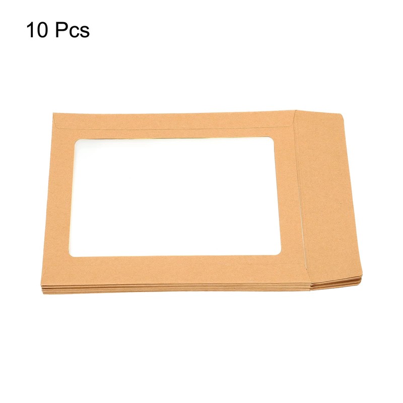 PATIKIL Full Face Window Envelopes 10 Pack 6'' Clear Double