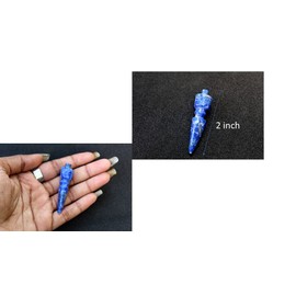 Jet International Women's Genuine Mini Lapis Lazuli Phubra 2" Tibetan Nepal Vajra Carving Deity Tibetan Buddhism Swastika Kila Phurpa Magic Lama Dis-Integrator Ritual Ceremony Cleansing God Lord