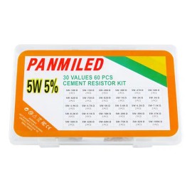 Kit Resistencias de Cemento 5W 100 a 100K Ohm 60 Piezas Panmiled