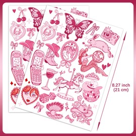 HOMEZZO Pink Pony Club Temporary Tattoos - Disco Cowgirls Girls Night Decorations for Bachelorette Birthday Party Favor Accessories