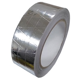 Fiber Glass Aluminum Foil Tape HAOT Reinforced Self Adhesive Heat Reflective Tape Heat Jacketing Insulation Resistant High Temperature HVAC Tape Metal Repair Roll Silver, 2 in x 82'