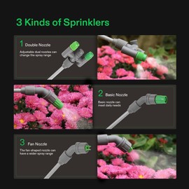 VIVOSUN VIVOSUN 1.8 Gallon Pump Pressure Sprayer, 7L Pressurized Lawn & Garden Water Spray Bottle with 3 Water Nozzles, Adjustable Shoulder Strap, Pressure Relief Valve, for Plants and Cleaning