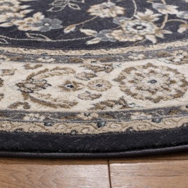 Safavieh Lyndhurst Collection LNH340D Traditional Oriental Area Rug, 7' x 7' Round, Anthracite / Cream
