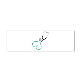 CafePress Heart Stethoscope Car Magnet 10 X 3 10" x 3", Bumper Magnet