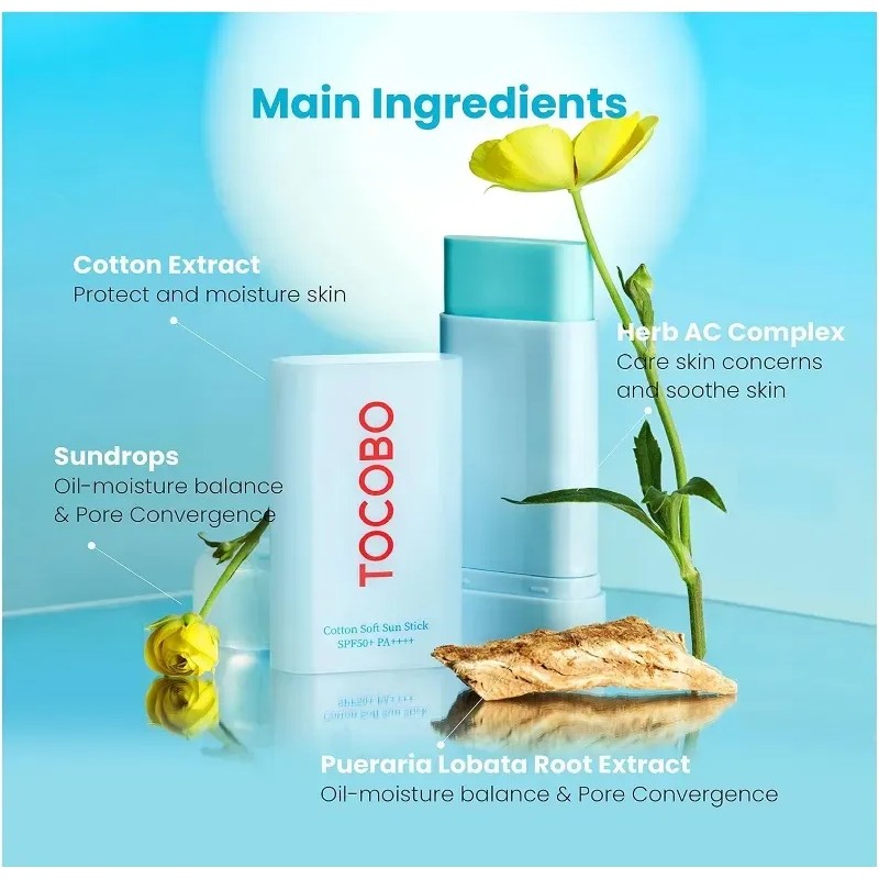 Tocobo Protector Solar En Barra Cotton Sun Stick Spf 50+,2pz