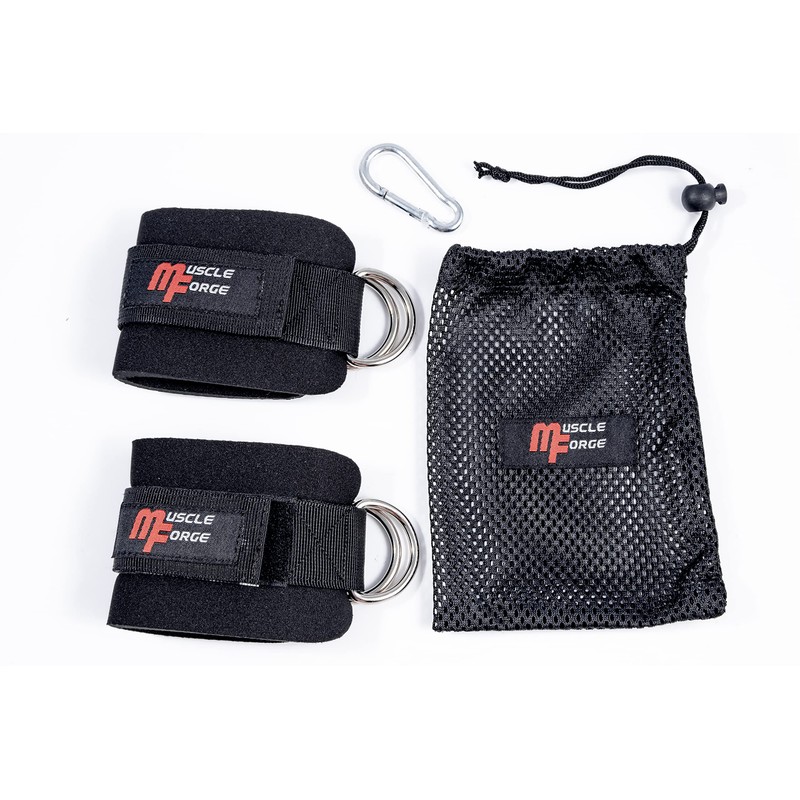 MuscleForge® Foot Straps for Cable Pull, Foot Cuffs for Pulley