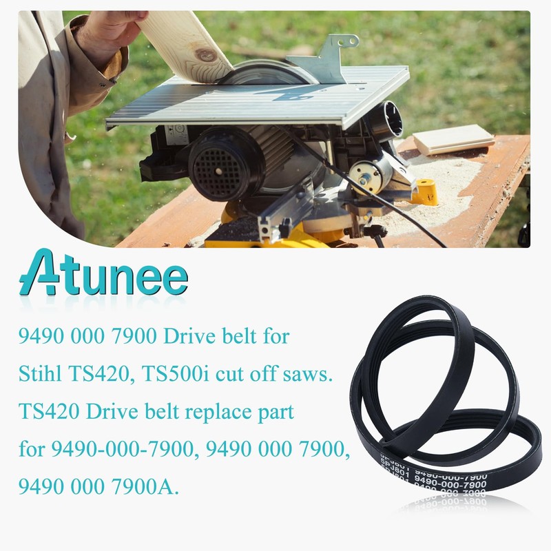 Atunee 9490-000-7900 Drive Belt for Stihl TS420 TS500i Concrete Saws