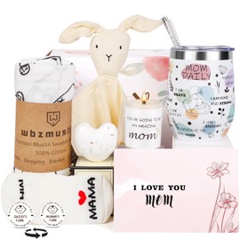 New Mom Gifts - New Mom Care Package After Baby, 9PCS Gifts for New Mom, First Time Mom Essentials Baby Shower Gifts, New Mom Gift Basket Box with Tumbler Birthday Spa Gifts for Women