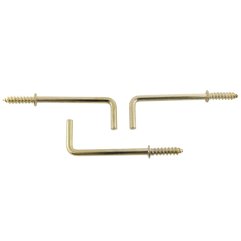 E-outstanding Right-Angle Screws Hook 20PCS 2 inch Golden 7 Shape