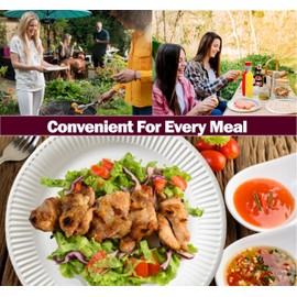 UrbanJungle White Paper Plates 100-7 Inch Party Plates - Strong Disposable Plates for Hot Food - 18 cm Picnic Plates - Disposable Tableware for Birthday, Office, or Home Party Food (100, 18cm, 7in)