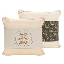 Love Life Gold and Black Damask Adjustable Reversible Throw Pillow Jacket