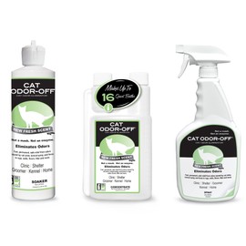 Odorcide Cat Odor-Off Fresh Scent Concentrate Pet Smell Odor Eliminator Bundle – Cat Odor Eliminator Concentrate for Pet Urine Odor, Tomcat Spray for Cat Urine Smell, Feces on Carpet & Litter Boxes