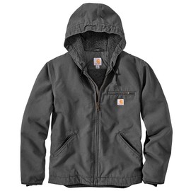Carhartt Mens Relaxed Fit Washed Duck Sherpa-Lined Jacket (Big & Tall) Work Utility Outerwear, Gravel, 3X-Large US