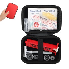 Gvhntk Snake Bite Kit Sting Kit Venom Extractor Suction Pump Emergency Sting Bite Kit First Aid Supplies for Backpacking Camping and Hiking (Red)