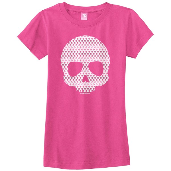 Threadrock Big Girls' Skull Made of Skulls Fitted T-Shirt S