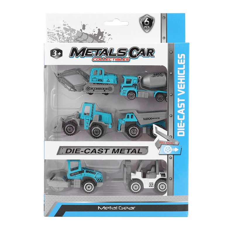 6pcs 1:64 Engineering Car Model Alloy Simulation Vehicle Car Model