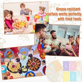 Dunzoom 120 Pastel party Supplies Pcs Deli Paper Sheets 12×8", Striped Pastel Wax Paper Sheets for Food Pastel Basket Liners Sandwich burger Wrapping Paper Liner for Party Home Picnic Kitchen