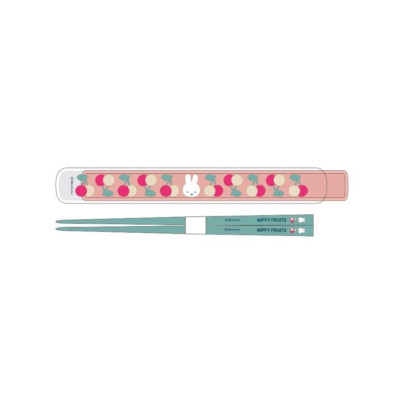 Square Miffy Chopsticks & Case, 7.1 inches (180 mm), Antibacterial,