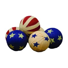 CWI Gifts Americana Rag Balls - 2.5" D - Decorative Balls - Centerpiece Table Decorations - Dining Table Decor and Accessories - Set of 6