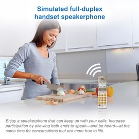 AT&T EL52113 Cordless Phone with Answering System & Extra-large Backlit Keys Light champagne