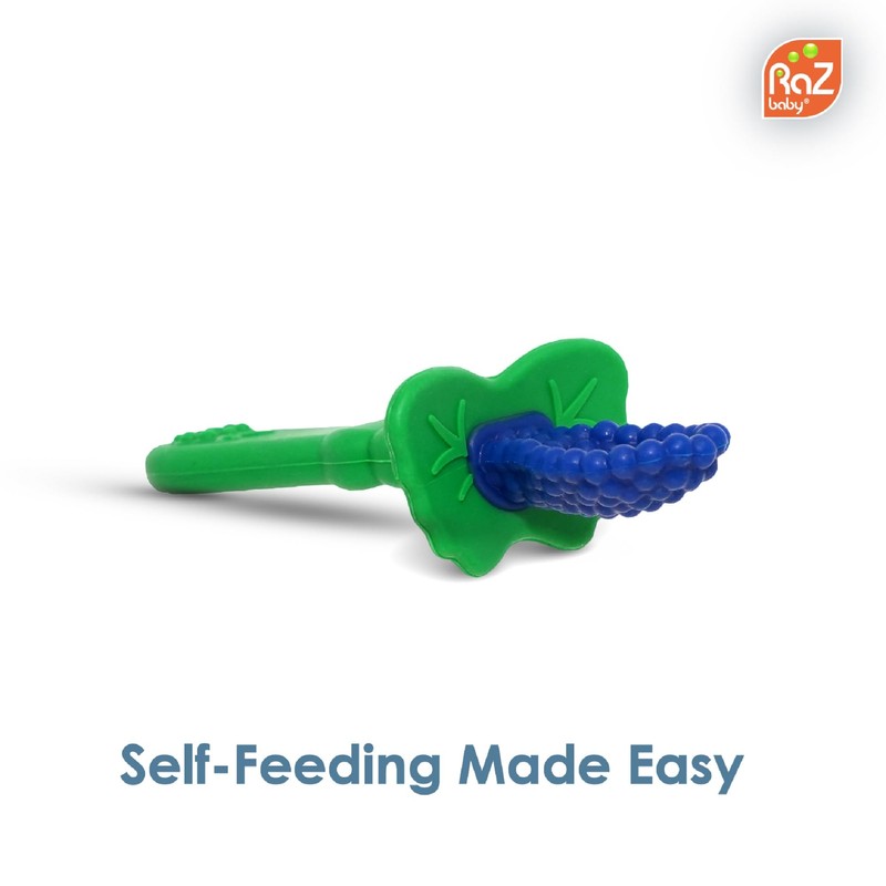 RaZbaby RaZberry Infant Training Spoon, 6m+ (Red & Blue, 2