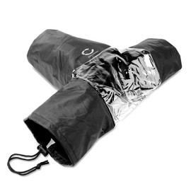 CELLONIC® Camera Rain Cover Compatible for Canon, Sony, Olympus, Nikon, Panasonic, Leica - Universal Waterproof DSLR Rain Shield Sleeve Protector - Black