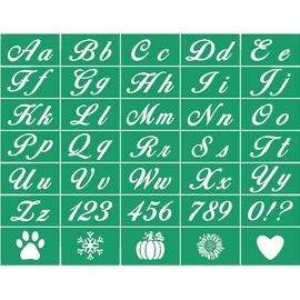 JAJADO - Plantilla de serigrafía de letras y números, plantillas reutilizables para visualización de seda, plantillas para manualidades del alfabeto, plantillas adhesivas de malla para pintar en