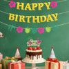 Hawaiian Happy Birthday Banner, Pre-Strung Tropical Glitter Hawaiian Theme Birthday