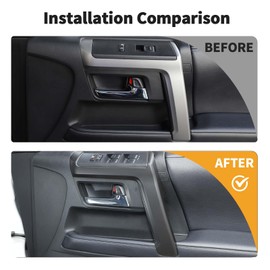 Voodonala for 4Runner Inner Door Handle Door Pull Cover Trim Decoration Garnish for Toyota 4Runner Interior Accessories 2010-2025+ 4pcs Matt Black