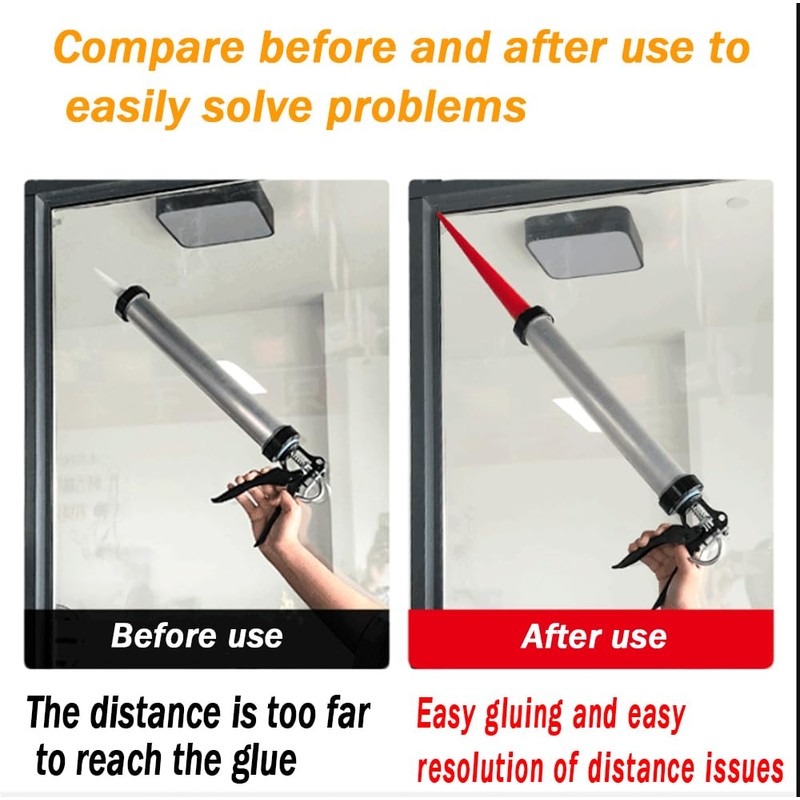 手持コーキングガン糊口延長管、3本、赤色、曲げ