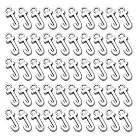 EXCEART - Colgante de letra inicial de metal con letra del alfabeto inglés con anillo de salto para pulseras, collares y aretes, fabricación de manualidades, 50 piezas (plata envejecida)
