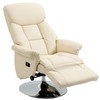 HOMCOM Swivel Recliner Chair, PU Leather Reclining Chair with Retractable