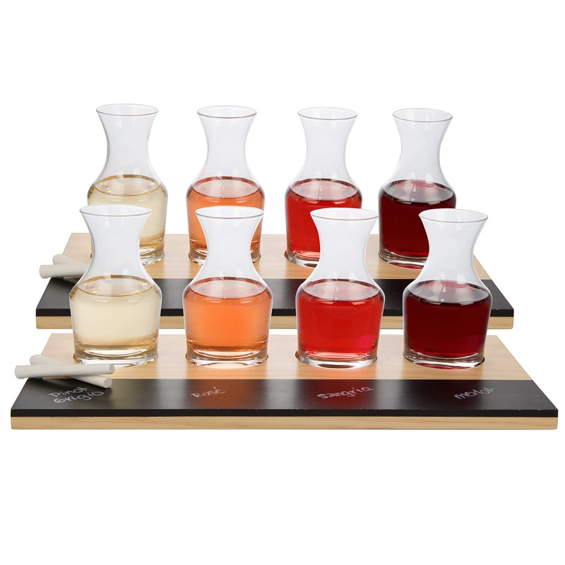 D'Eco Wine Tasting Flight Sampler Boards (2 Pack)- Set Includes