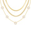 Womens Gold Layered Necklace - 3Pcs 18K Gold Plated Floral