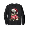Dog Pug Ugly Sweater Santa Hat Christmas Langarmshirt